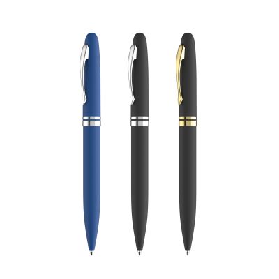 Ручка шариковая Moon покрытие soft touch, черный с золотом-2