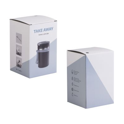 Термос для еды Take away 600 мл, покрытие пудра, черный-8