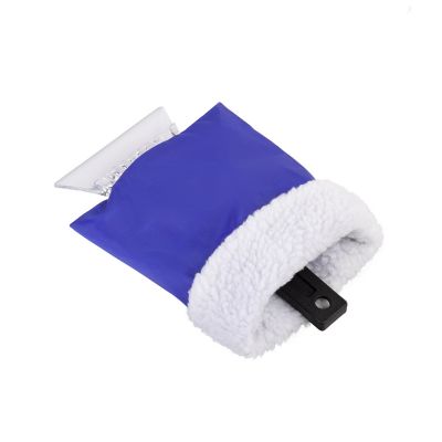 Скребок-варежка автомобильный, синий-0