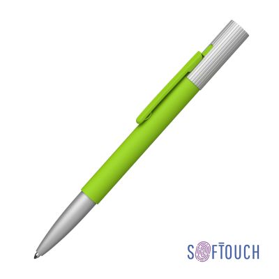 Ручка шариковая Clas, покрытие soft touch, зеленое яблоко-0