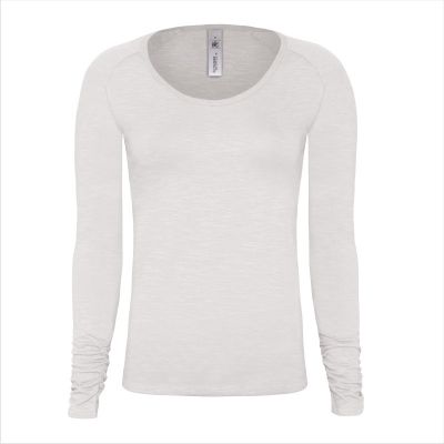 Футболка женская с длинным рукавом Pink Slub/women, стильный белый-1