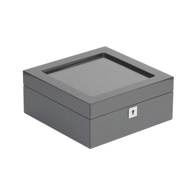 Шкатулка из дерева для 6 часов, серый с черным-1