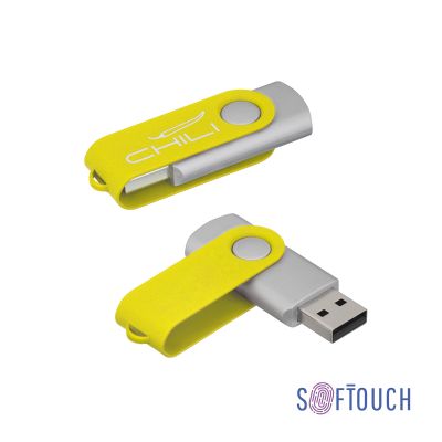 Флеш-карта Vostok, объем памяти 16Gb, покрытие soft touch, желтый-0