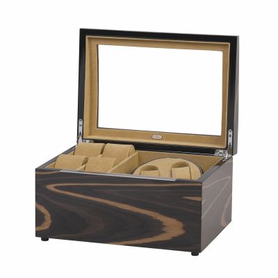 Шкатулка деревянная для часов с подзаводом, коричневый-0