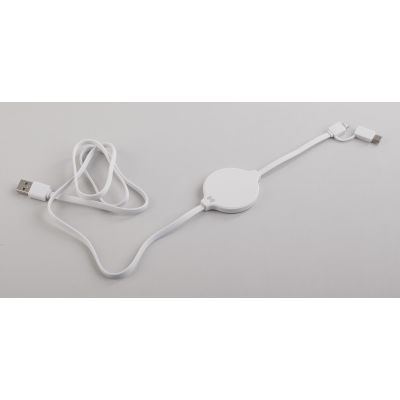 Кабель Energy с функцией беспроводного зарядного устройства, белый-2