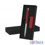 Набор ручка Skil + флеш-карта Case 8 Гб в футляре, оранжевый, покрытие soft touch#, красный