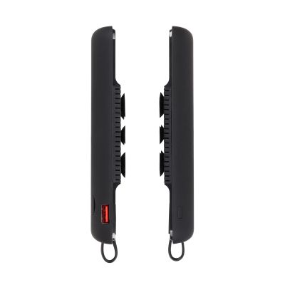 Беспроводное зарядное (22.5/15W) устройство Topfull SOFTTOUCH 10000 mAh с подсветкой лого, присосками, встроенными кабелями, с подставкой, черный-2