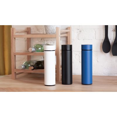 Термос Бостон 500 мл с индикацией температуры, пудра, черный-7