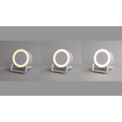 Bluetooth колонка-подставка Smart Sound с беспроводным (10W) зарядным устройством и лампой, белый-4
