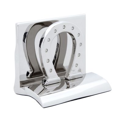 Держатель для визиток Подкова, серебристый-0