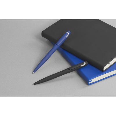 Ручка шариковая Saturn покрытие soft touch, черный с серебристым-3