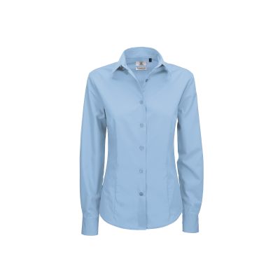 Рубашка женская с длинным рукавом LSL/women, корпоративный голубой-1