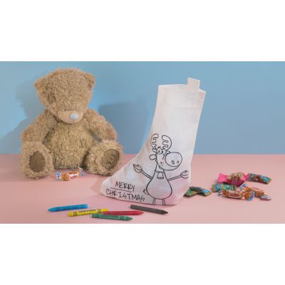 Мешок-раскраска Merry christmas с восковыми мелками, белый-1