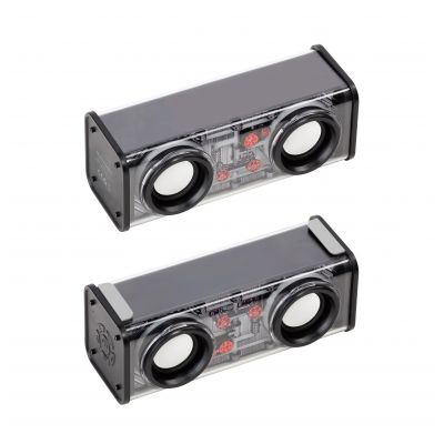 Bluetooth колонка Buzz Light 10Вт (2х5Вт) с разноцветной подсветкой-эквалайзером и прозрачным корпусом, черный-3