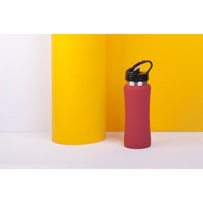 Бутылка для воды Индиана 600 мл, покрытие soft touch, красный-1