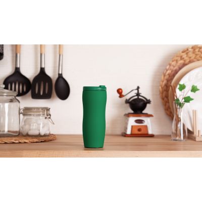 Термостакан Монтана 400 мл, покрытие soft touch, зеленый-4
