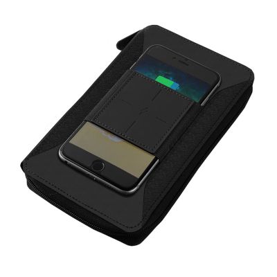 Дорожный органайзер с беспроводным зарядным устройством 4000 mAh, черный-0