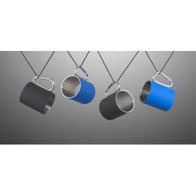 Кружка с карабином Юта 300 мл, покрытие soft touch, синий-2