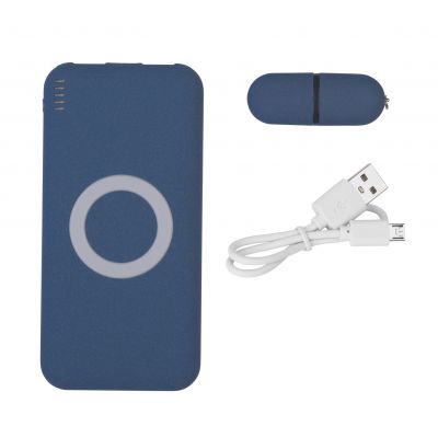 Набор Камень на 2 предмета, 8000 mAh /16Gb, с покрытием soft grip, темно-синий-1