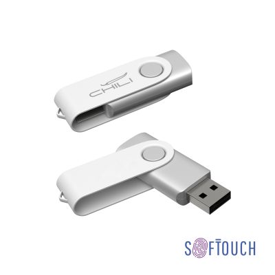 Флеш-карта Vostok, объем памяти 16Gb, покрытие soft touch, белый-0