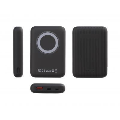 Беспроводное магнитное ЗУ Forsage SOFTTOUCH, 8000 mAh с быстрой проводной (20W) и беспроводной (15W) зарядкой, покрытие soft touch, черный-4