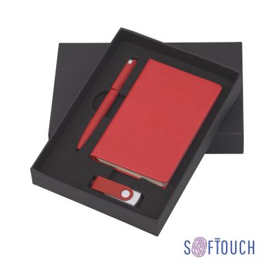 Набор подарочный Сорренто с блокнотом А6, покрытие soft touch, зеленое яблоко#, красный-0