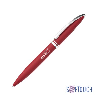Ручка шариковая Rocket, покрытие soft touch, красный-0