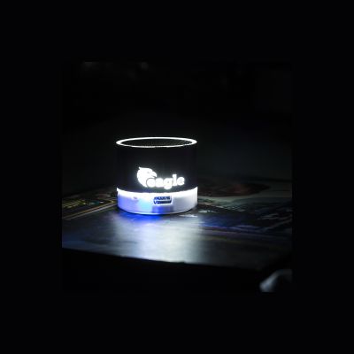 Bluetooth колонка Party с подсветкой логотипа, черный-1
