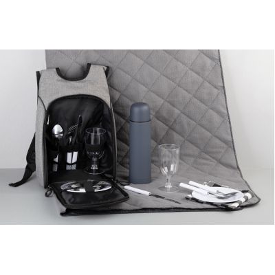 Набор для пикника Швеция на 2 персоны, серый с черным-4