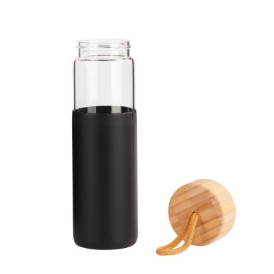 Бутылка для воды Wellness 600 мл в силиконовом чехле, черный-2