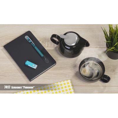 Блокнот Римини , в линейку, формат A5, черный-3