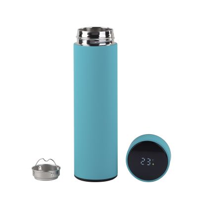 Термос Бостон с индикацией температуры, soft touch, 0,5л., бирюзовый-2