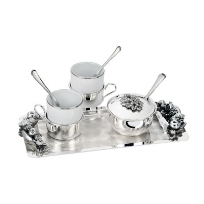 Набор кофейный You and me, на 2 персоны, белый с серебром-0