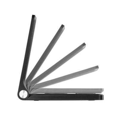 Складная беспроводная (15W) зарядная станция Clap с подсветкой логотипа и подставкой для смартфона, черный-6