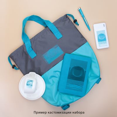 Набор Welcome, белый с бирюзовым-2