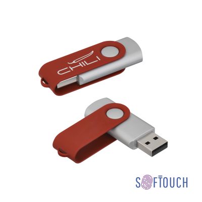 Флеш-карта Vostok, объем памяти 8GB, покрытие soft touch, красный-0