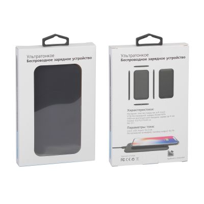 Настольное беспроводное зарядное устройство Slim SOFTTOUCH, черный-5