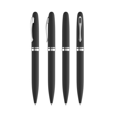 Ручка шариковая Moon, покрытие soft touch, черный-1