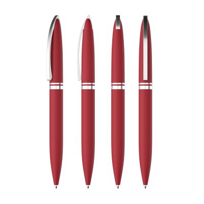 Ручка шариковая Rocket, покрытие soft touch, красный-2