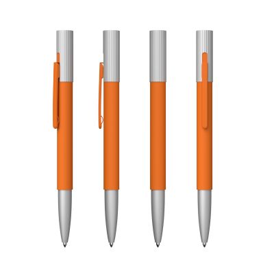 Ручка шариковая Clas, покрытие soft touch, оранжевый-2