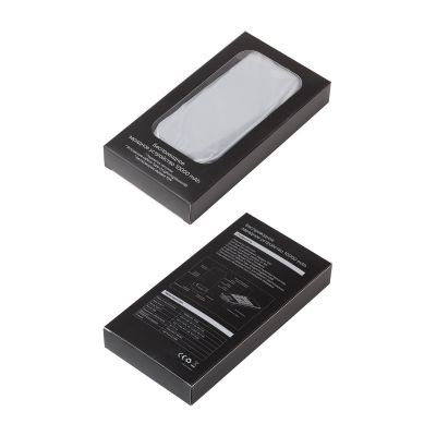 Беспроводное зарядное (22.5/15W) устройство Topfull SOFTTOUCH 10000 mAh с подсветкой лого, присосками, встроенными кабелями, с подставкой, черный-4