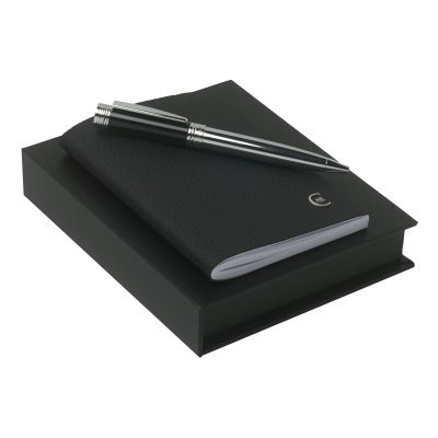 Набор (записная книжка А6, ручка шариковая), черный-0