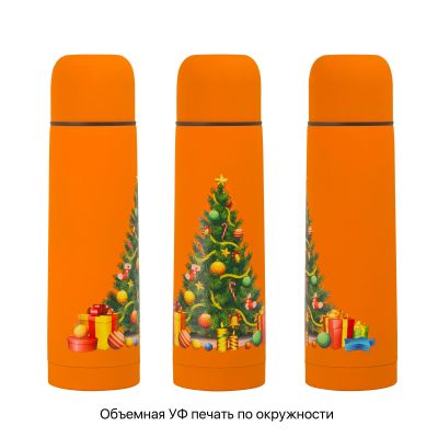 Термос Крит 500 мл, покрытие soft touch, оранжевый-2