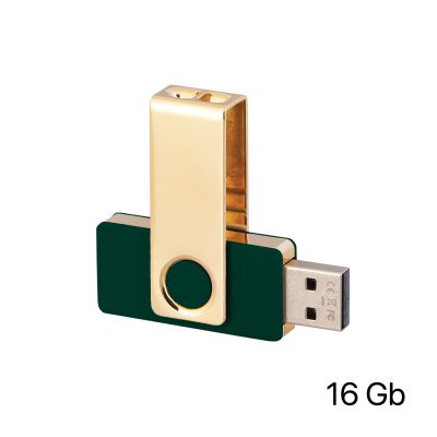 Флеш-карта TWISTA MGG, 16Гб, темно-зеленый с золотом-0