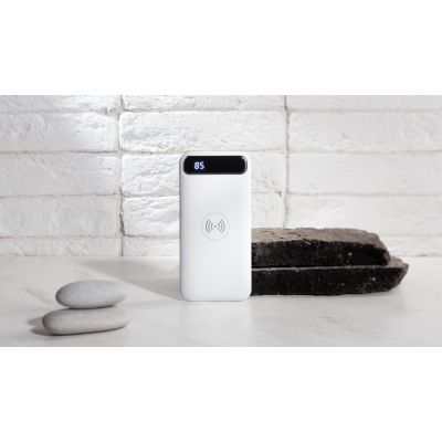 Беспроводное зарядное устройство Quantum, 10000 mAh с цифровым индикатором заряда, белый-5