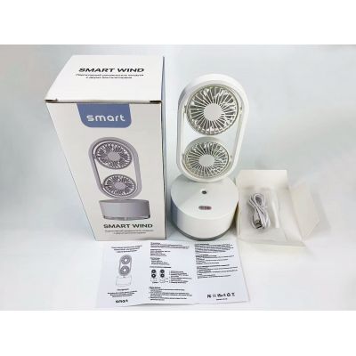 Портативный увлажнитель воздуха Smart Wind с двумя вентиляторами, белый-6