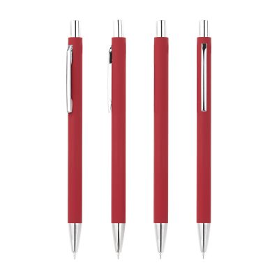 Ручка шариковая Trade, покрытие soft touch, красный-1