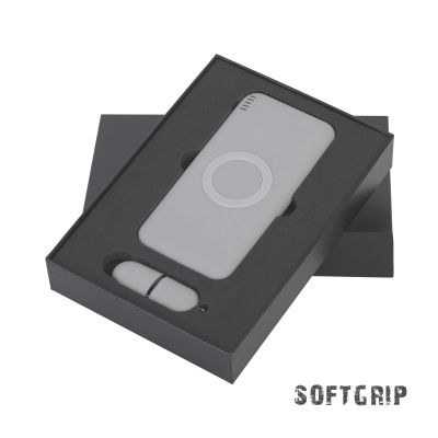 Набор Камень на 2 предмета, 8000 mAh /16Gb, с покрытием soft grip, серый-0