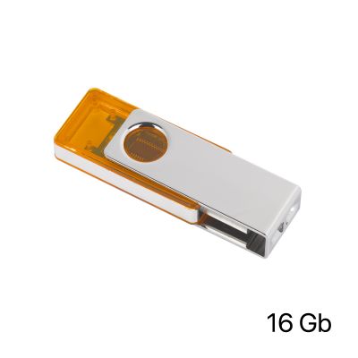Флеш-карта TWISTA Transparent MS, 16Гб, оранжевый/прозрачный-1