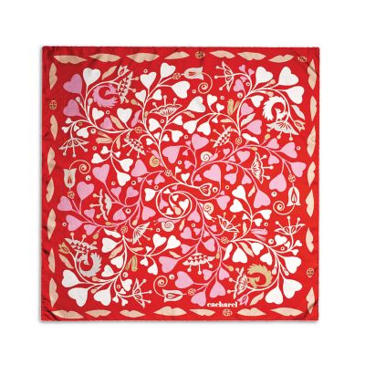 Платок шейный Fairy Garden Red, красный с белым-0